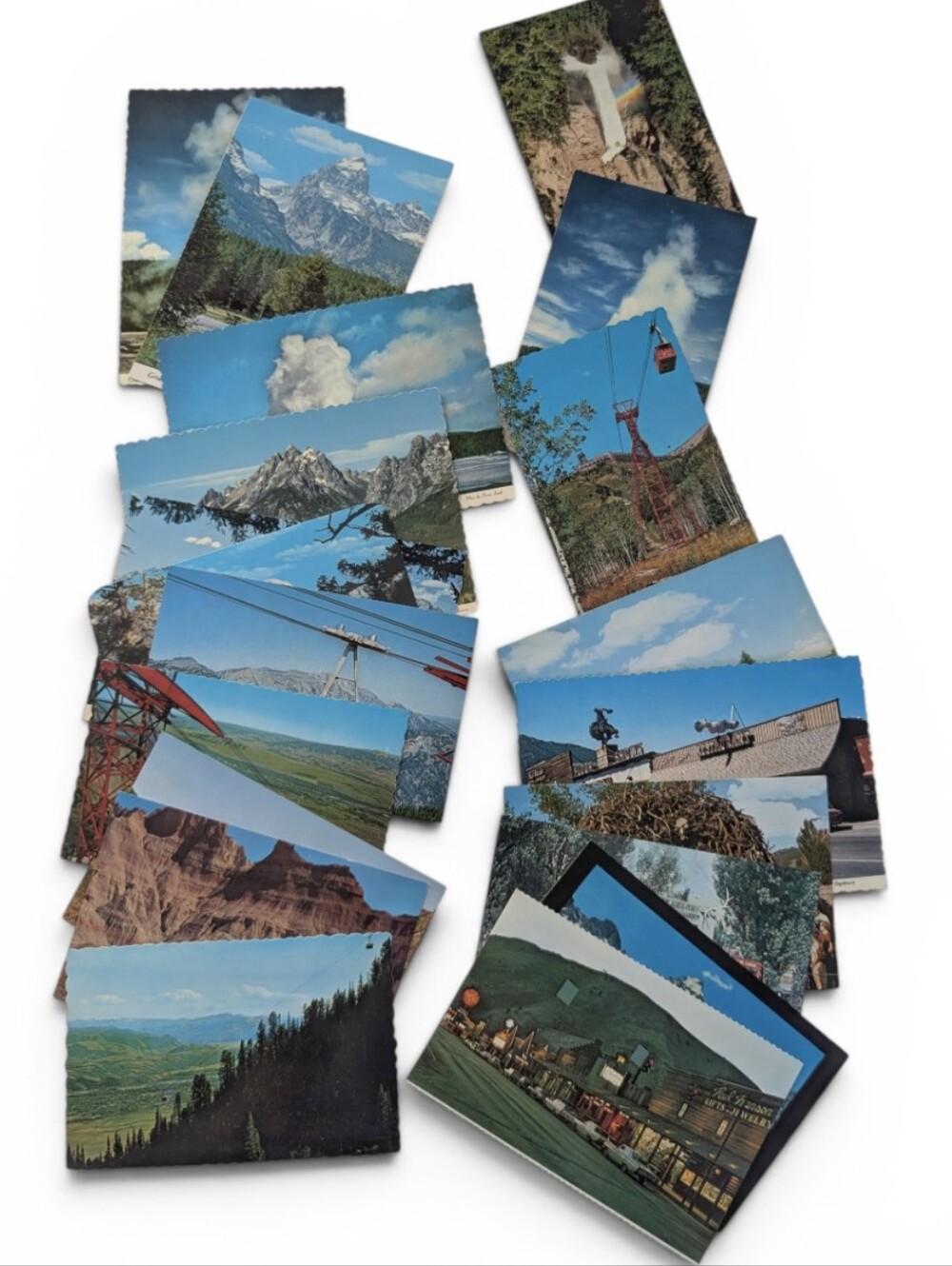 VINTAGE Wyoming Yellowstone Postcard Prints 20-PC Mountain Siteseeing Pictures